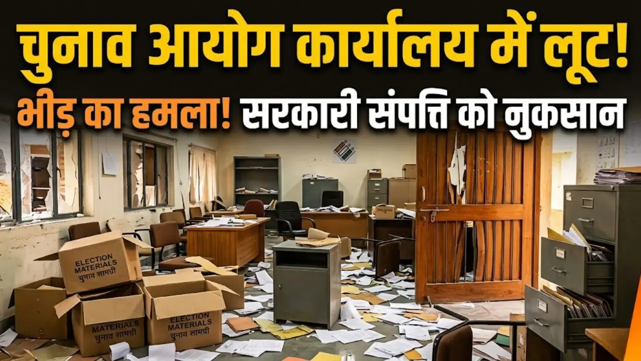 चुनाव आयोग से भीड़ ने की लूट 
